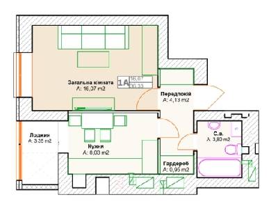 1-кімнатна 36.33 м² в ЖК Фортуна-2 від 14 900 грн/м², м. Ірпінь