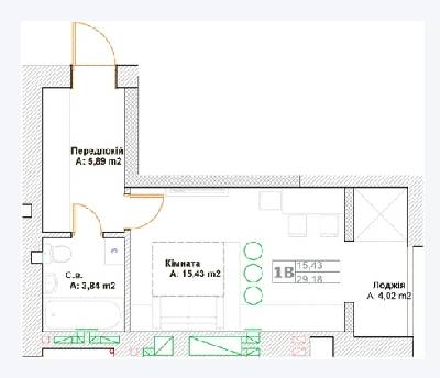 Студія 29.18 м² в ЖК Фортуна-2 від 20 500 грн/м², м. Ірпінь