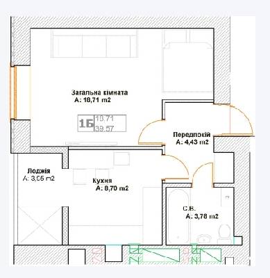 1-кімнатна 39.57 м² в ЖК Фортуна-2 від 27 400 грн/м², м. Ірпінь