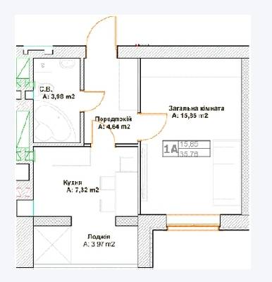 1-кімнатна 35.76 м² в ЖК Фортуна-2 від 20 800 грн/м², м. Ірпінь