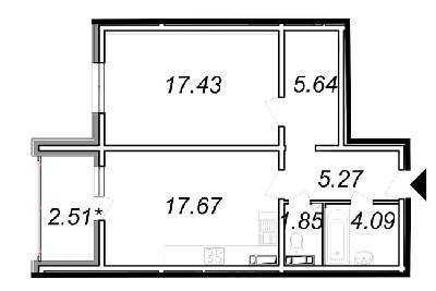 1-кімнатна 54.46 м² в ЖК The Lakes від 25 000 грн/м², Київ