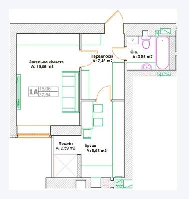 1-кімнатна 37.54 м² в ЖК Фортуна-2 від 27 400 грн/м², м. Ірпінь