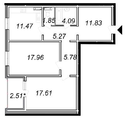 2-кімнатна 78.37 м² в ЖК The Lakes від 23 000 грн/м², Київ