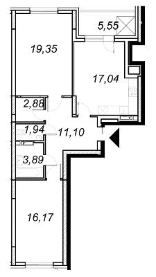 2-кімнатна 76.73 м² в ЖК The Lakes від 23 000 грн/м², Київ