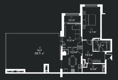 2-комнатная 81.5 м² в ЖК V квартал (Пятый квартал) от 19 200 грн/м², Киев