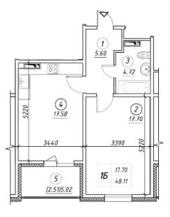 1-кімнатна 48.11 м² в ЖК Вудсторія від 17 500 грн/м², Київ