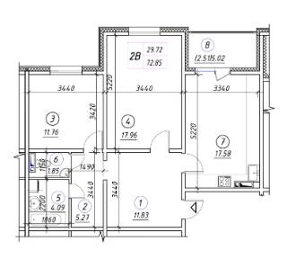 2-кімнатна 72.85 м² в ЖК Вудсторія від 19 000 грн/м², Київ