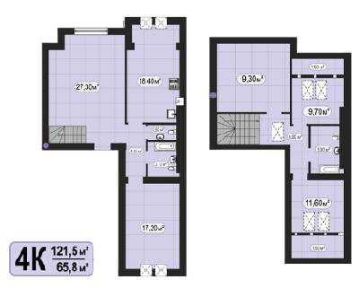 Дворівнева 121.5 м² в ЖК 7'я від 14 250 грн/м², с. Щасливе