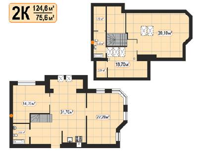 Дворівнева 124.6 м² в ЖК 7'я від 14 250 грн/м², с. Щасливе