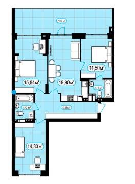 3-кімнатна 88.53 м² в ЖК Мюнхаузен 2 від 19 000 грн/м², м. Ірпінь