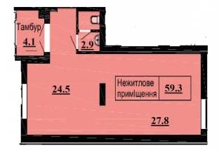 Помещение свободного назначения 59.3 м² в ЖК Дмитровский от застройщика, с. Дмитровка