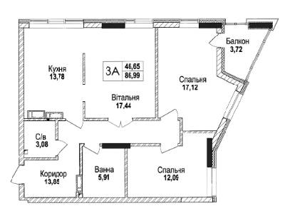Трикімнатні в КБ Concordia