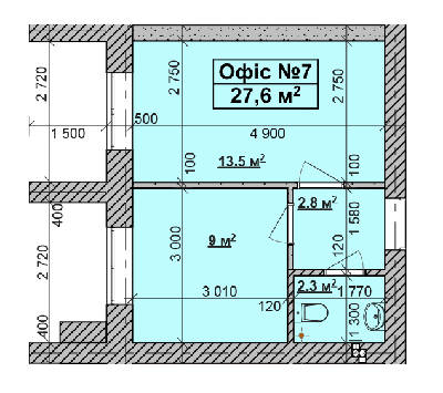 Офис 27.6 м² в ЖК Спутник-Теремки от застройщика, с. Гатное