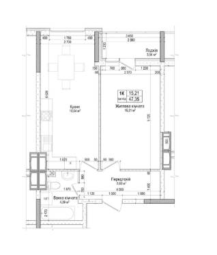 1-кімнатна 47.35 м² в ЖК Атлант на Київській від 21 500 грн/м², м. Бровари