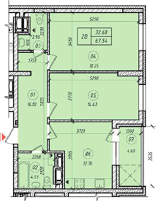 2-кімнатна 67.54 м² в ЖК LookyanSky від 33 000 грн/м², Київ