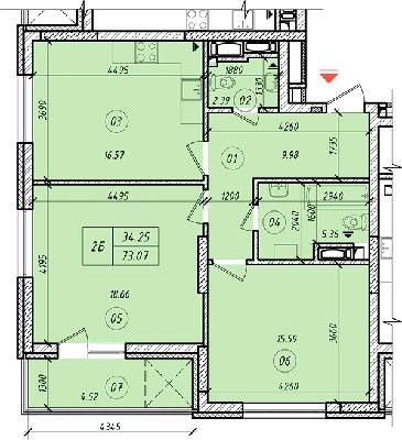 2-кімнатна 73.07 м² в ЖК LookyanSky від 45 000 грн/м², Київ