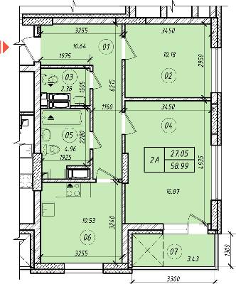 2-кімнатна 58.99 м² в ЖК LookyanSky від 33 000 грн/м², Київ