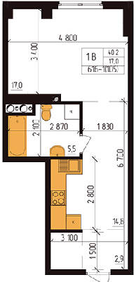 1-кімнатна 40.2 м² в ЖК Henesi House від 20 900 грн/м², Київ