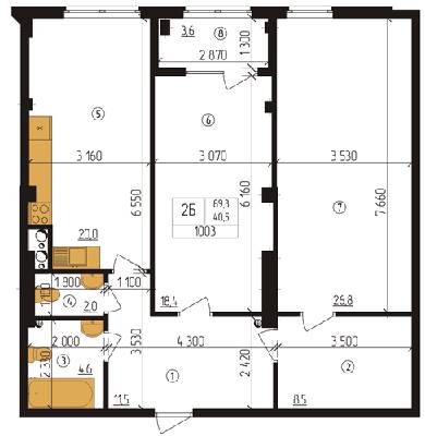 2-кімнатна 89.3 м² в ЖК Henesi House від 21 017 грн/м², Київ