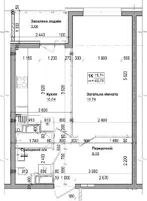 1-кімнатна 40.49 м² в ЖК Одеський бульвар від 14 305 грн/м², с. Новосілки