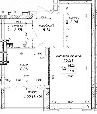 1-кімнатна 37.95 м² в ЖК Атлант 2 від 14 500 грн/м², смт Коцюбинське