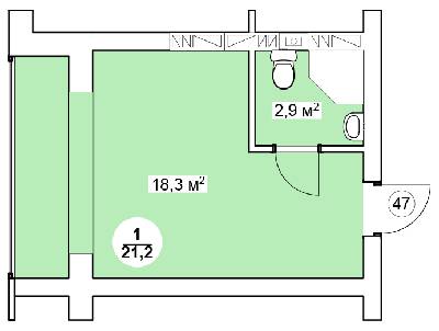 Смарт 21.2 м² в ЖК Нова Данія від 12 800 грн/м², с. Софіївська Борщагівка