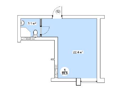 Смарт 25.5 м² в ЖК Нова Данія від 12 800 грн/м², с. Софіївська Борщагівка