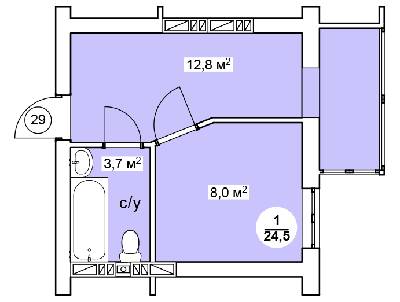 Смарт 24.5 м² в ЖК Нова Данія від 12 800 грн/м², с. Софіївська Борщагівка