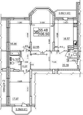 3-кімнатна 106.6 м² в ЖК Атлант 2 від 11 700 грн/м², смт Коцюбинське
