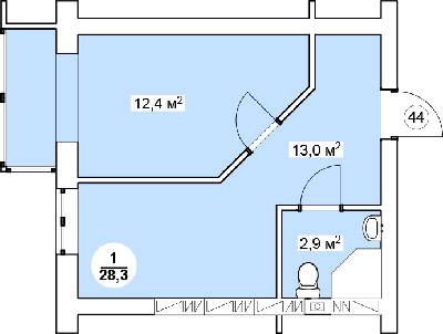 1-кімнатна 28.3 м² в ЖК Нова Данія від 12 100 грн/м², с. Софіївська Борщагівка