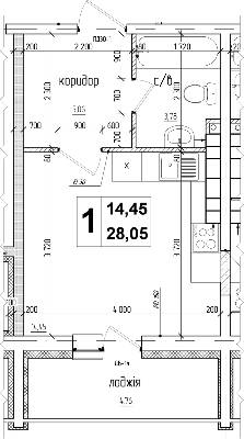 Студія 28.05 м² в ЖК АТЛАНТ (Коцюбинське) від 18 900 грн/м², смт Коцюбинське