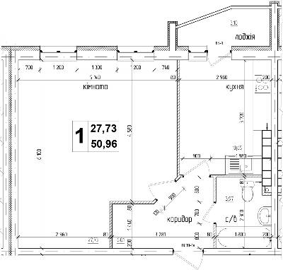 1-кімнатна 50.96 м² в ЖК АТЛАНТ (Коцюбинське) від 24 000 грн/м², смт Коцюбинське