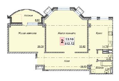 2-кімнатна 102.52 м² в КБ Малевича, 48 від 48 000 грн/м², Київ