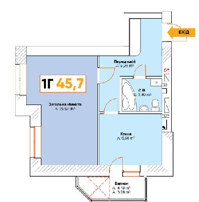 1-кімнатна 45.7 м² в ЖК Continent від 15 000 грн/м², м. Буча