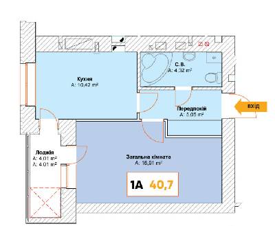 1-кімнатна 40.71 м² в ЖК Continent від 15 000 грн/м², м. Буча