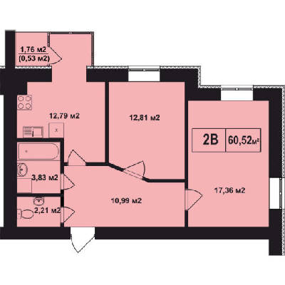 2-кімнатна 60.52 м² в ЖК Покровський від 16 600 грн/м², смт Гостомель