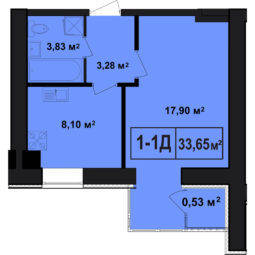 1-кімнатна 33.65 м² в ЖК Покровський від 21 200 грн/м², смт Гостомель