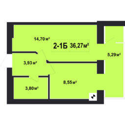 1-кімнатна 36.27 м² в ЖК Покровський від 12 500 грн/м², смт Гостомель