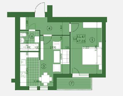 1-кімнатна 47.85 м² в ЖК Київський від 13 000 грн/м², м. Буча