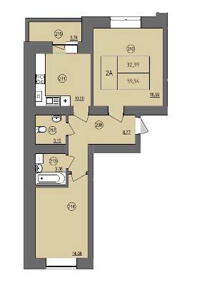 2-кімнатна 59.54 м² в ЖК Жасмін від 15 000 грн/м², м. Ірпінь