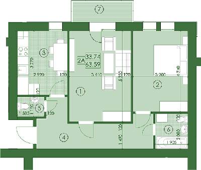 2-кімнатна 63 м² в ЖК Київський від забудовника, м. Буча