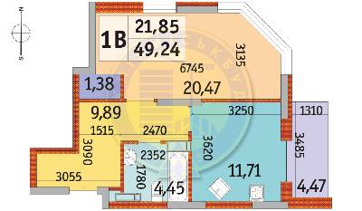 1-кімнатна 49.24 м² в ЖК Райдужний від 22 550 грн/м², Київ