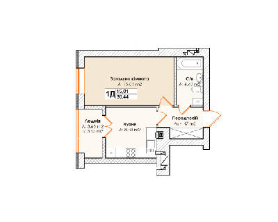 1-комнатная 36.44 м² в ЖК Life от 15 500 грн/м², пгт Гостомель