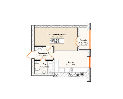 1-комнатная 39.94 м² в ЖК Life от 18 000 грн/м², пгт Гостомель