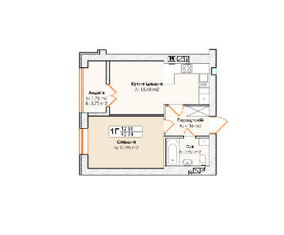 1-комнатная 40.74 м² в ЖК Life от 17 000 грн/м², пгт Гостомель