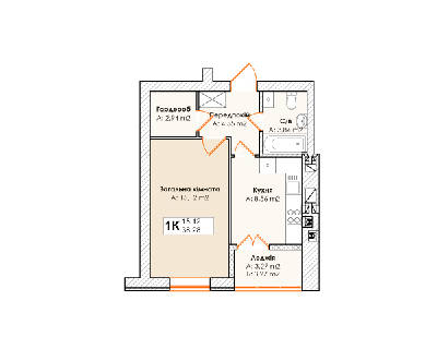 1-комнатная 38.28 м² в ЖК Life от 15 500 грн/м², пгт Гостомель