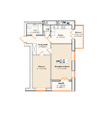 2-комнатная 62.64 м² в ЖК Life от 15 500 грн/м², пгт Гостомель