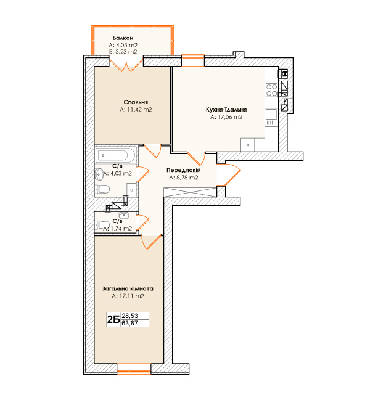 2-комнатная 63.87 м² в ЖК Life от 15 500 грн/м², пгт Гостомель