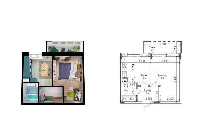 1-комнатная 39.5 м² в ЖМ Новая Буча от 11 000 грн/м², г. Буча