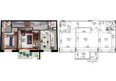 2-кімнатна 60.5 м² в ЖМ Нова Буча від 11 500 грн/м², м. Буча